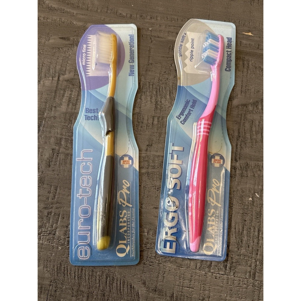 QLABS‎ Pro Toothbrush Lot Euro-Tech Ergo Soft Sealed Dentist Issued Dental NOS